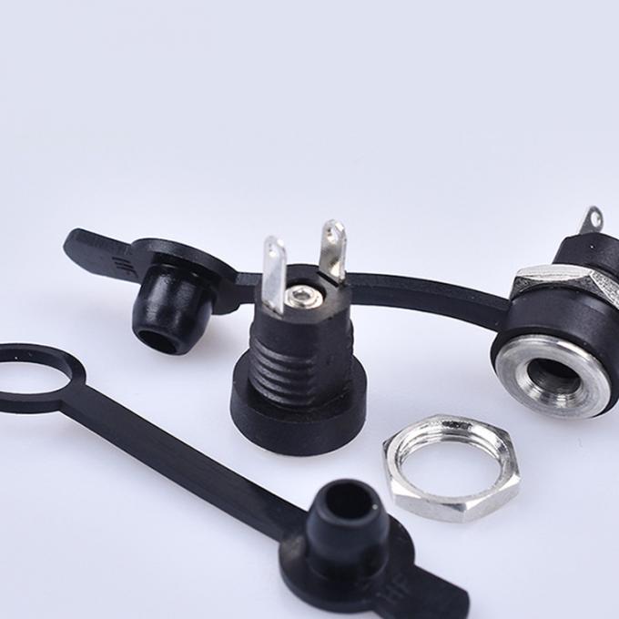 Panel Mount Threaded DC Socket Female Jack 5.5x2.1mm to 2 Wires Open Pigtail End Cable 4