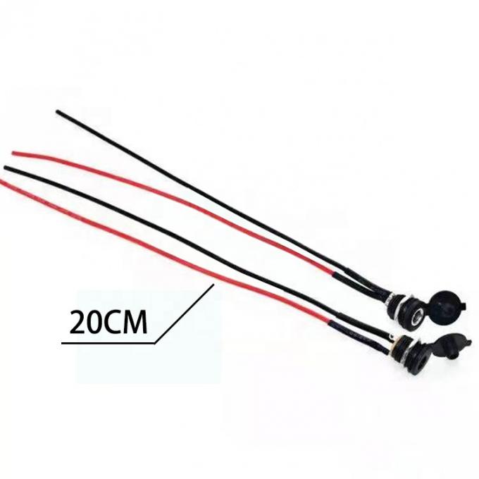 Panel Mount Threaded DC Socket Female Jack 5.5x2.1mm to 2 Wires Open Pigtail End Cable 7