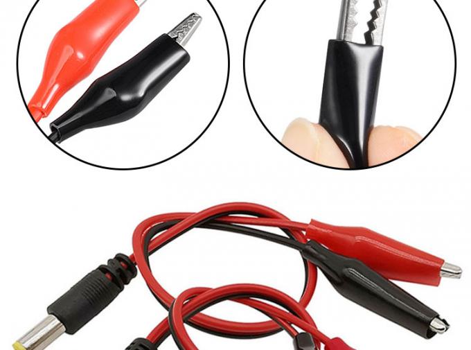 30cm DC 5.5x2.1mm Male Female to Dual Alligator Clips Power Supply DC Cable 2