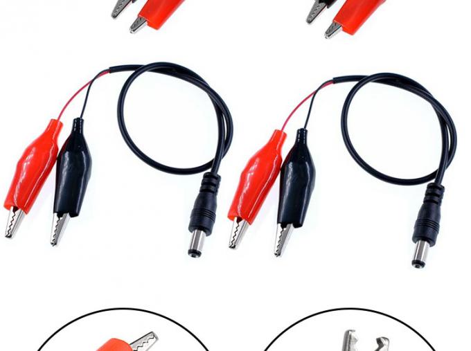 30cm DC 5.5x2.1mm Male Female to Dual Alligator Clips Power Supply DC Cable 1