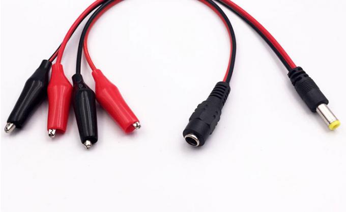 30cm DC 5.5x2.1mm Male Female to Dual Alligator Clips Power Supply DC Cable 6
