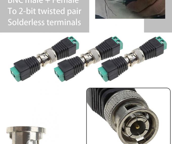 Solderless Screw Terminal BNC Female Male Connector Adapter for CCTV Camera Monitor Video Recorder 2
