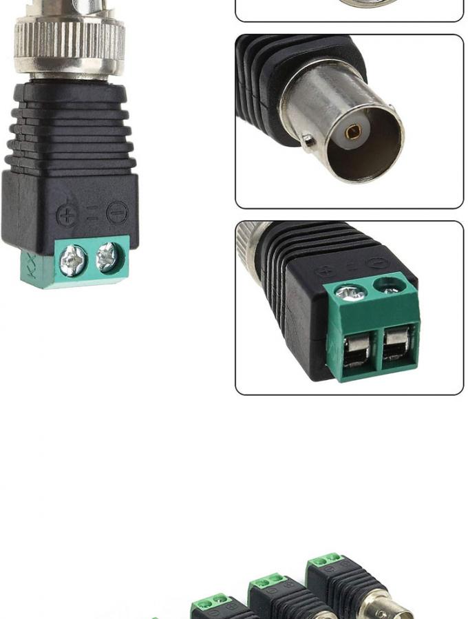 Solderless Screw Terminal BNC Female Male Connector Adapter for CCTV Camera Monitor Video Recorder 3