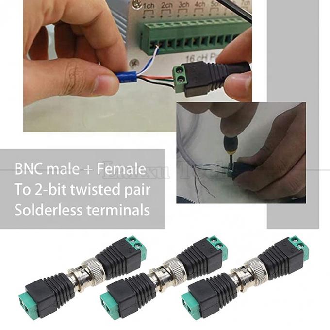 Solderless Screw Terminal Male Female BNC Connector Power Adapter for Cctv Camera Monitor Video Recorder 2
