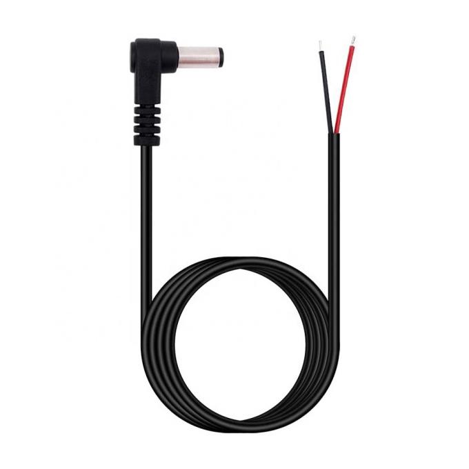 CUSTOM 90 Degree Right Angel DC Barrel Jack Male Female to Open Pigtail DC Power Charger Cable 1
