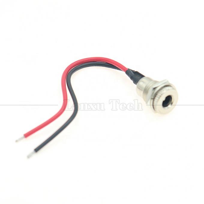 10cm 18AWG 5A Panel Mount DC 099 Female Socket 5.5x2.1mm 2.5mm Metal Threaded Connector to Open Tinned Wires End Cable 1