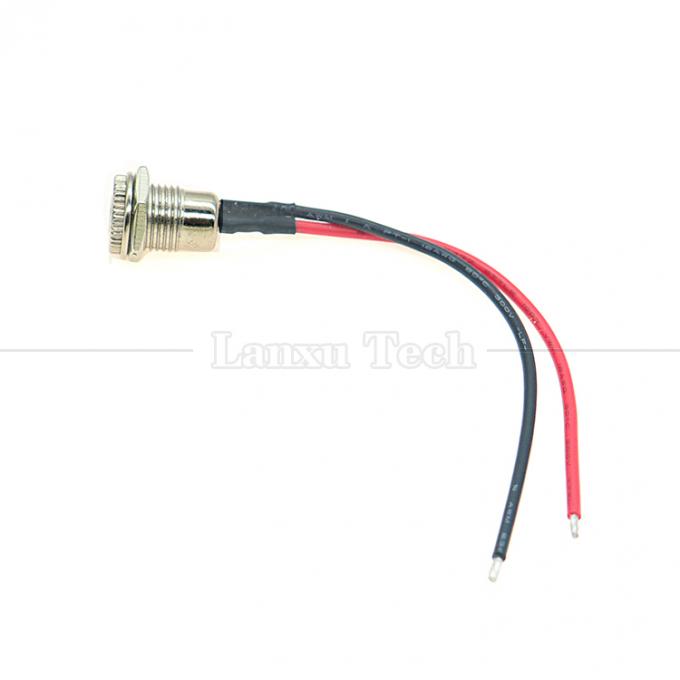 10cm 18AWG 5A Panel Mount DC 099 Female Socket 5.5x2.1mm 2.5mm Metal Threaded Connector to Open Tinned Wires End Cable 6