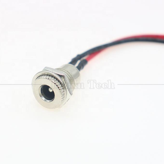 10cm 18AWG 5A Panel Mount DC 099 Female Socket 5.5x2.1mm 2.5mm Metal Threaded Connector to Open Tinned Wires End Cable 4