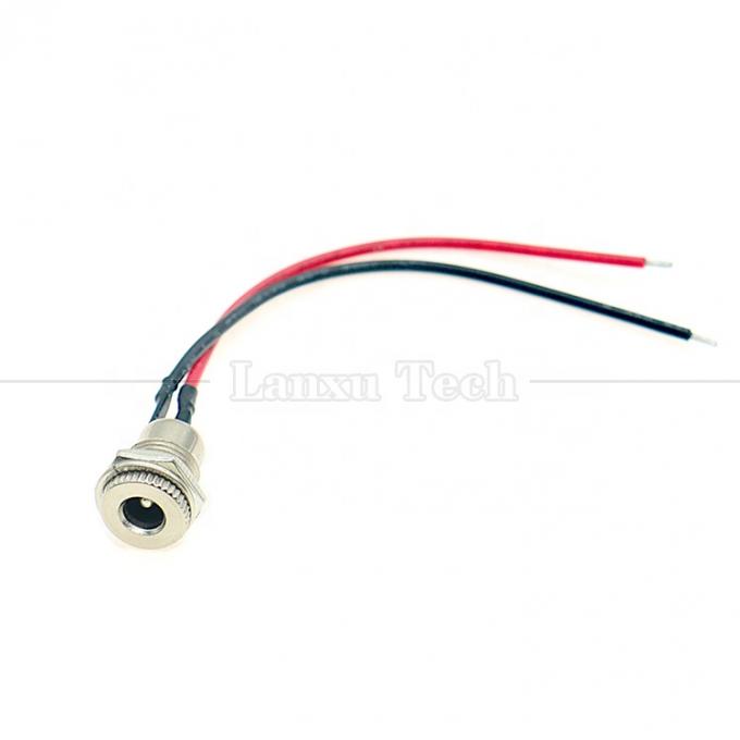 10cm 18AWG 5A Panel Mount DC 099 Female Socket 5.5x2.1mm 2.5mm Metal Threaded Connector to Open Tinned Wires End Cable 5