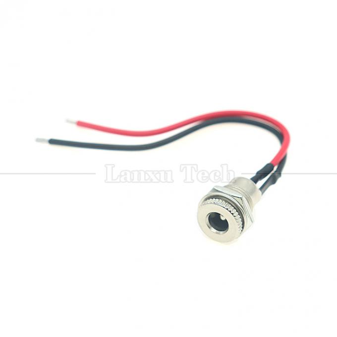 10cm 18AWG 5A Panel Mount DC 099 Female Socket 5.5x2.1mm 2.5mm Metal Threaded Connector to Open Tinned Wires End Cable 7