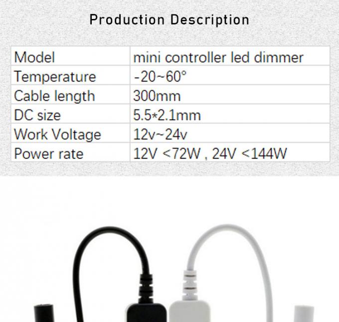 12v 24v Touch Controller Male to Female DC 5.5x2.1mm on off Dimmer Switch for LED Strip Lights 0