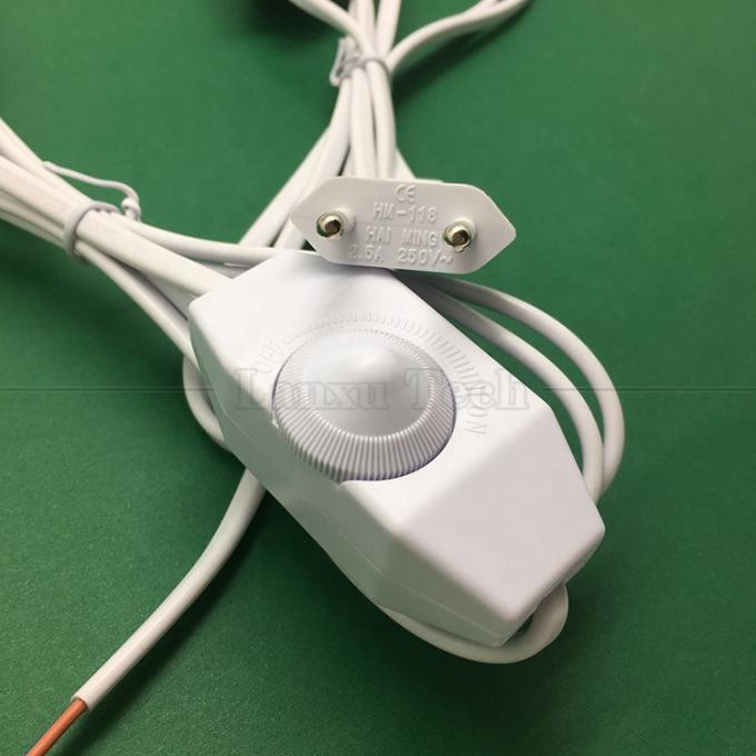 1.8m EU Plug ON OFF LED Dimmer Controller Adapter AC Power Extension Cord Cable for Table Lamp 3