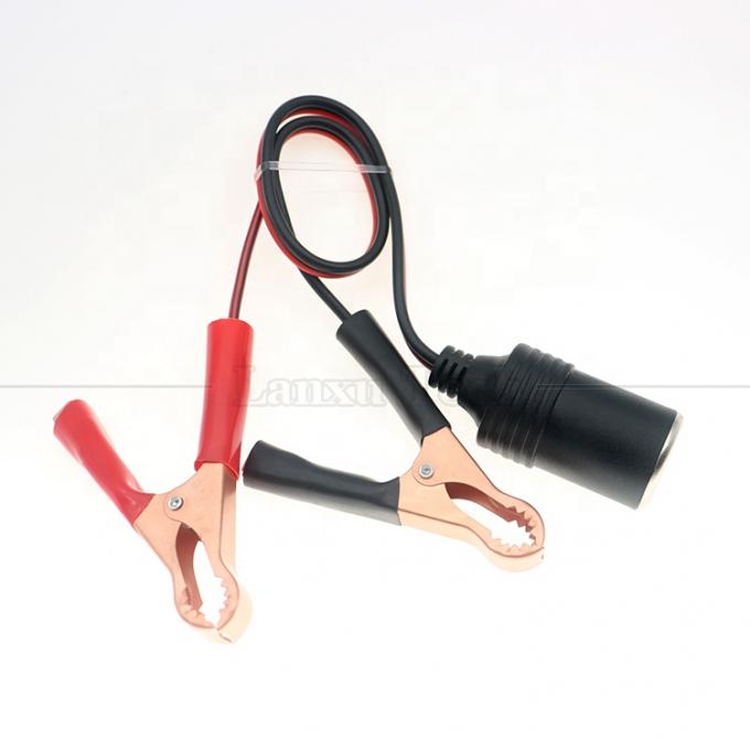 12V Battery Alligator Clips Clamp to Car Cigarette Lighter Female Socket Adapter Power Cable 3