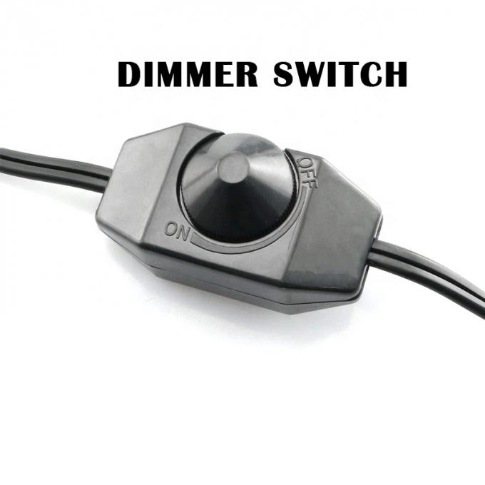 1.8m Rotary Knob Adjustable LED Dimmer Switch Controller Power Cable for Lamp LED Strip 2