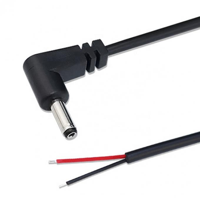 90 Degree Right Angle DC Jack 5.5x2.1mm 5.5x2.5mm 1.35x3.5mm to Open Wire End Pigtail Cable 2