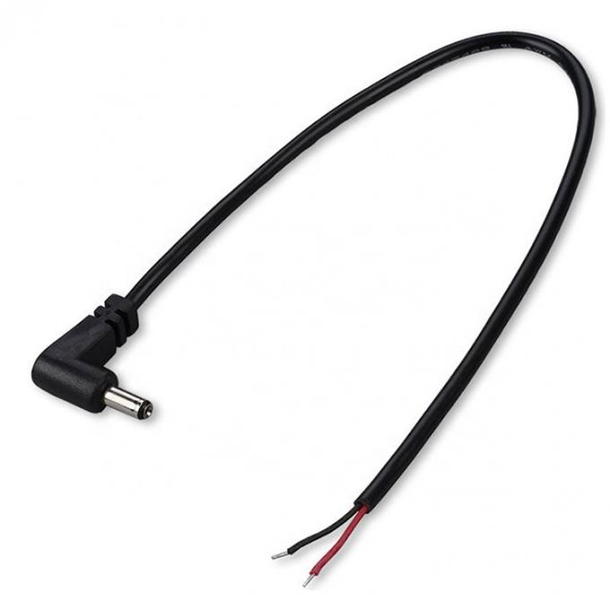 90 Degree Right Angle DC Jack 5.5x2.1mm 5.5x2.5mm 1.35x3.5mm to Open Wire End Pigtail Cable 1