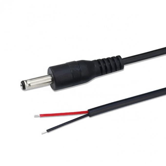 90 Degree Right Angle DC Jack 5.5x2.1mm 5.5x2.5mm 1.35x3.5mm to Open Wire End Pigtail Cable 3