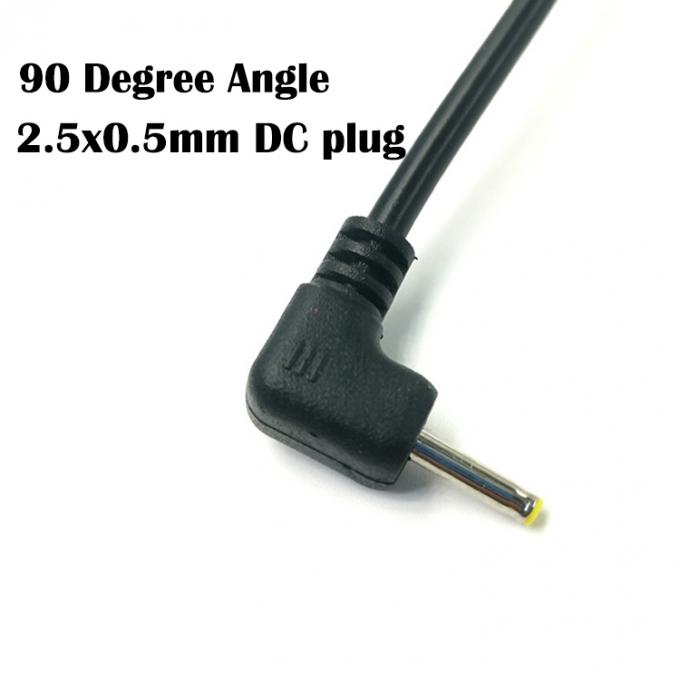 Custom 90 Degree Angle DC Barrel Jack 2.5x0.7mm to Stripped Tinned Bare Wire End Cable 2