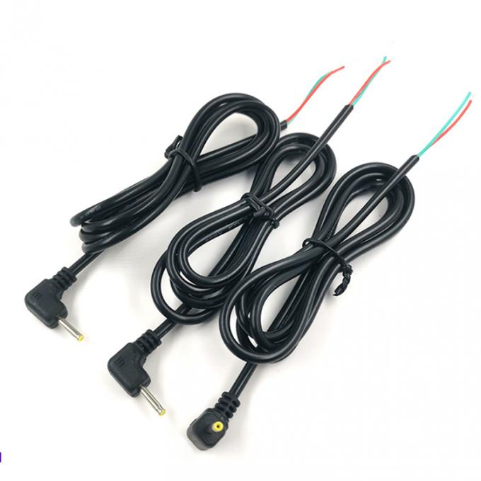 Custom 90 Degree Angle DC Barrel Jack 2.5x0.7mm to Stripped Tinned Bare Wire End Cable 1
