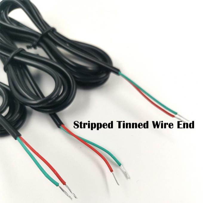 Custom 90 Degree Angle DC Barrel Jack 2.5x0.7mm to Stripped Tinned Bare Wire End Cable 3