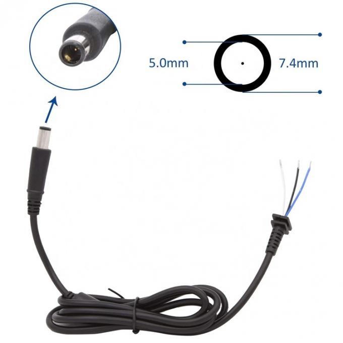 DC 7.4x5.0mm Male Barrel Jack to Bare End Tinned Open Pigtails Wire Extension Cable for Laptop Adapter 2
