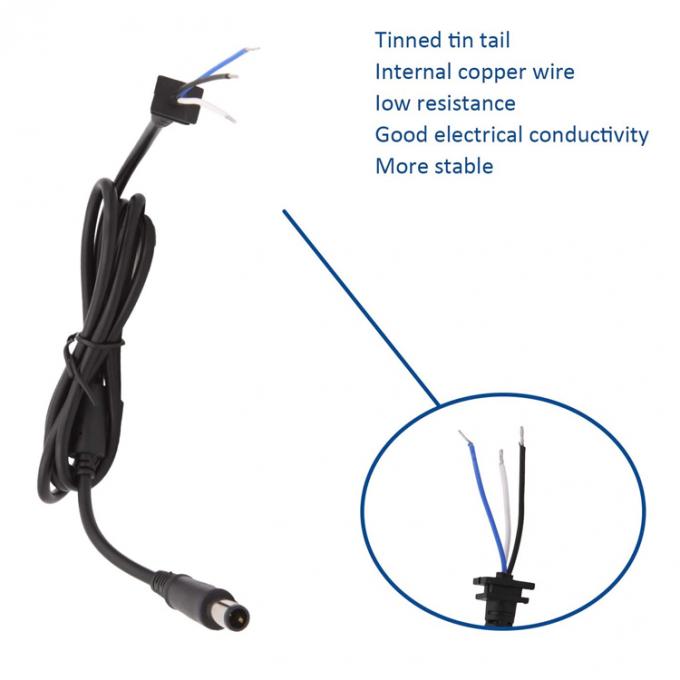 DC 7.4x5.0mm Male Barrel Jack to Bare End Tinned Open Pigtails Wire Extension Cable for Laptop Adapter 1