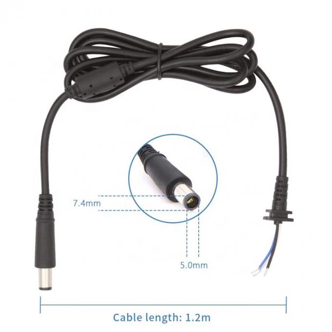 DC 7.4x5.0mm Male Barrel Jack to Bare End Tinned Open Pigtails Wire Extension Cable for Laptop Adapter 0