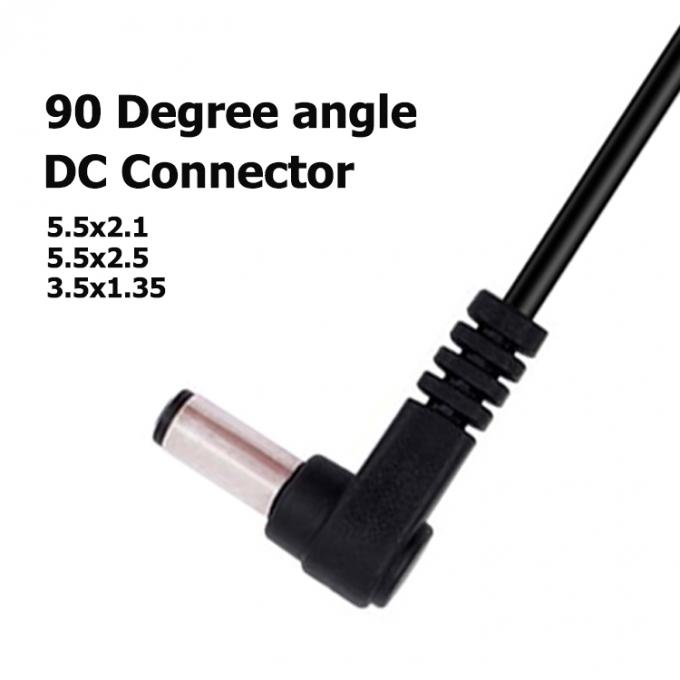 90 Degree Angle Male to Female Connector 5.5x2.1mm Barrel Jack DC Power Extension Cable 3