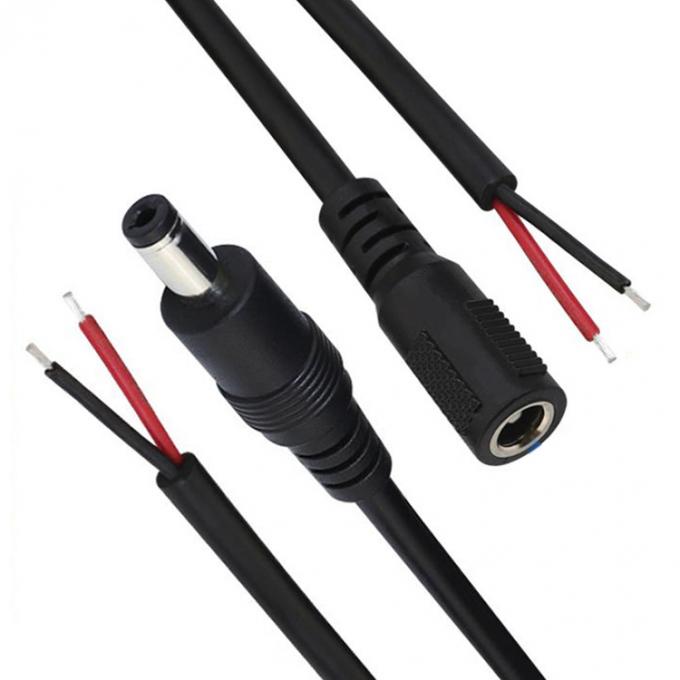 Male Female 5.5x2.1mm 5.5x2.5mm 3.5x1.35mm DC Plug Jack Socket to Open Bare Pigtail Wires End Cable for LED CCTV Security Camera 1