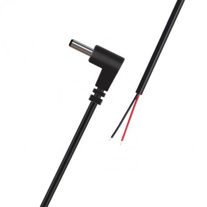Customization 90 Degree Angle DC Barrel Jack Male 3.5x1.35mm to Stripped Tinned Wire Pigtail Bare End Cable 2