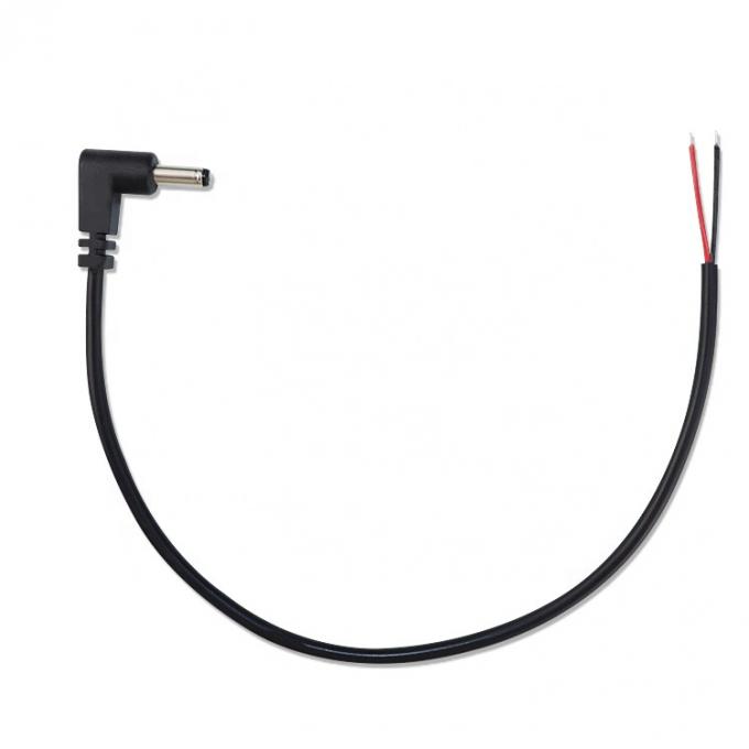Customization 90 Degree Angle DC Barrel Jack Male 3.5x1.35mm to Stripped Tinned Wire Pigtail Bare End Cable 1