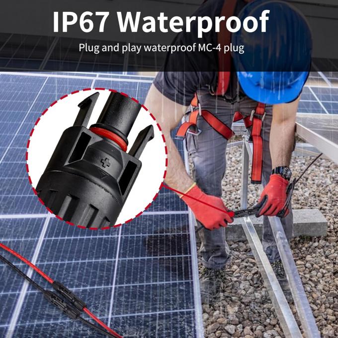 10AWG 6mm Waterproof Solar Cable Solar Panel Adapter Wire Solar Extension Cable with Female and Male Connectors Cable Kit Tool 5