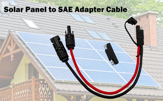 10AWG SAE to Solar Panel Adapter Extension Cable RV Solar Panel Connector Cable for RV Caravan Solar Panels Battery Charge 7