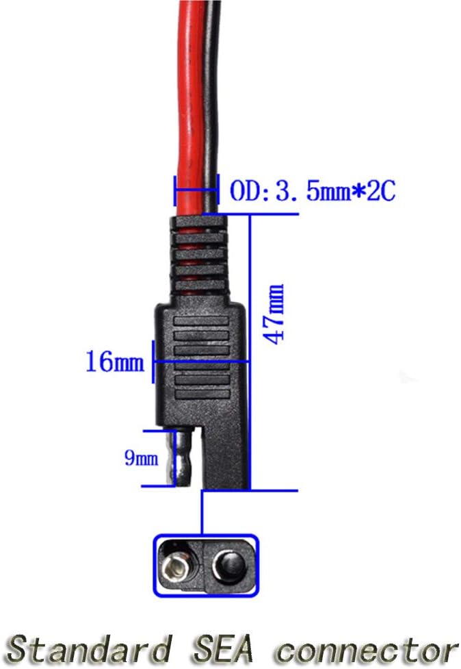14AWG SAE DC Power Automotive Connector Cable Y Splitter 1 to 2 SAE Extension Cable for RV Caravan Solar Panels Battery Charge 4
