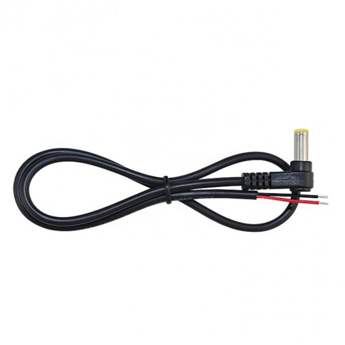 90 Degree Angle Male DC 2.1x5.5 Barrel Jack to Open Stripped Tinned Wire Bare End Cable 4
