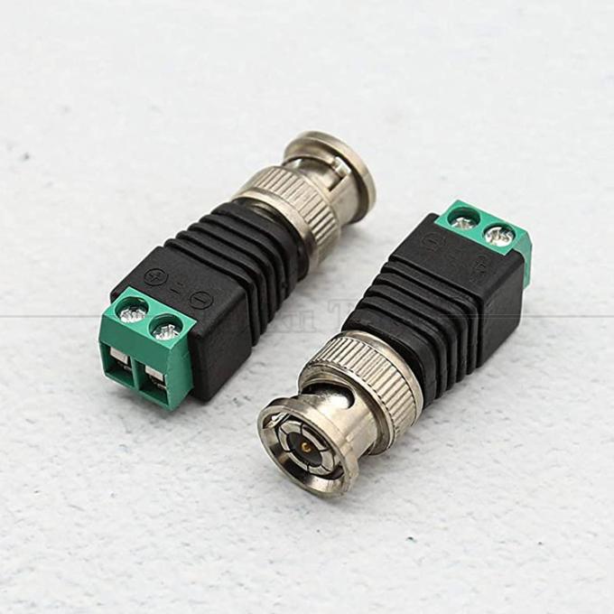 2 Pin Solderless Screw Terminal BNC Male Female Connector Power Adapter for CCTV Camera 3