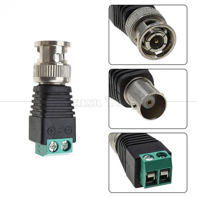 2 Pin Solderless Screw Terminal BNC Male Female Connector Power Adapter for CCTV Camera 0