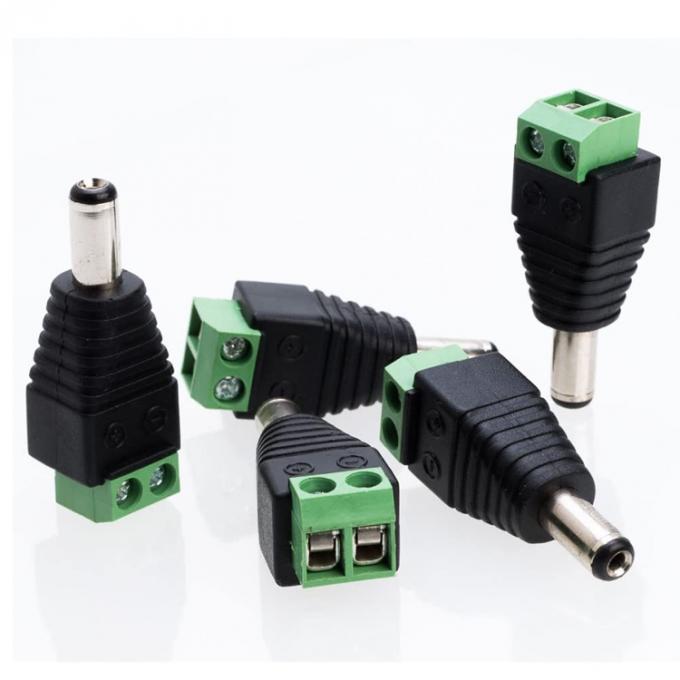 Solderless 12v 24v 5.5x2.5mm 5.5x2.1mm Male DC Power Plug Connector Jack Adapter for CCTV Camera Led Strip Lights 4