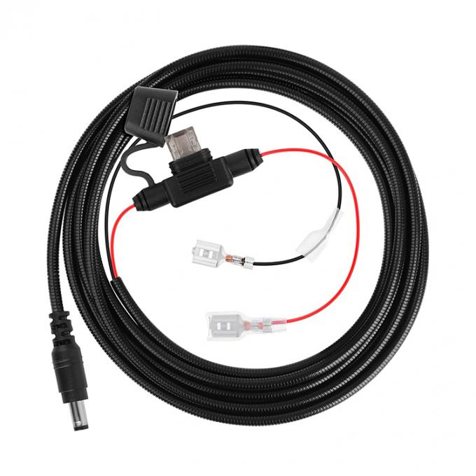 Ratproof Chew Proof Resistant Metal Jacket DC 5.5x2.1mm 4.0x1.7mm to Spade Connector Power Extension Cable for Trail Cameras 1
