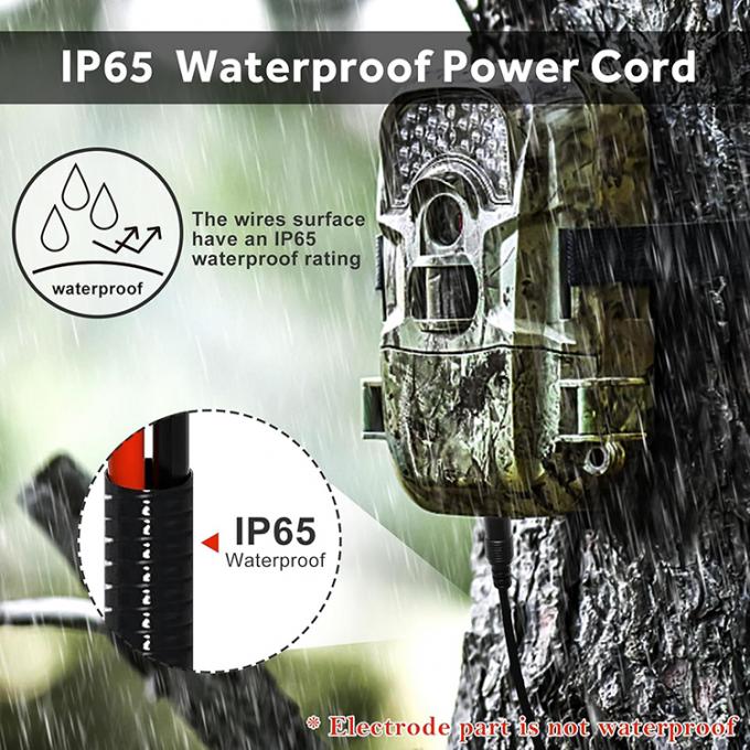Ratproof Chew Proof Resistant Metal Jacket DC 5.5x2.1mm 4.0x1.7mm to Spade Connector Power Extension Cable for Trail Cameras 4