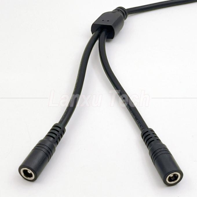 1 Female to 2 Ways Female DC 5.5x2.1mm Splitter Power Extension Cable for CCTV Security Camera LED Strip Light 3