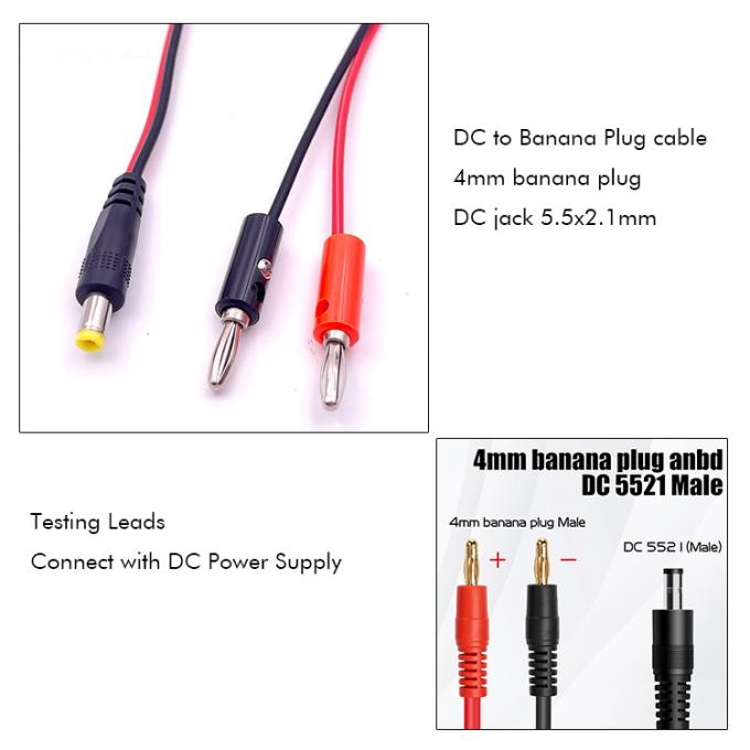 12v DC 5.5mm X 2.1mm Male to 4mm Banana Plugs Cable 2
