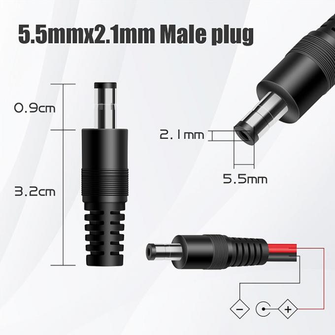 12v DC 5.5mm X 2.1mm Male to 4mm Banana Plugs Cable 3