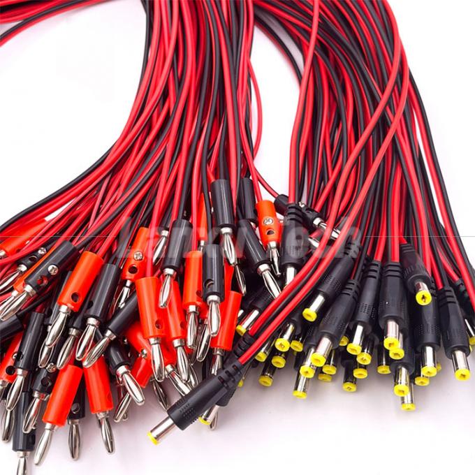 12v DC 5.5mm X 2.1mm Male Barrel Jack to 4mm Banana Plugs Test Leads Power Cable 4
