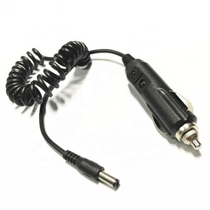 12V Spring Coiled Car DC Jack 5.5x2.1mm Cigarette Lighter Extension Cable 2