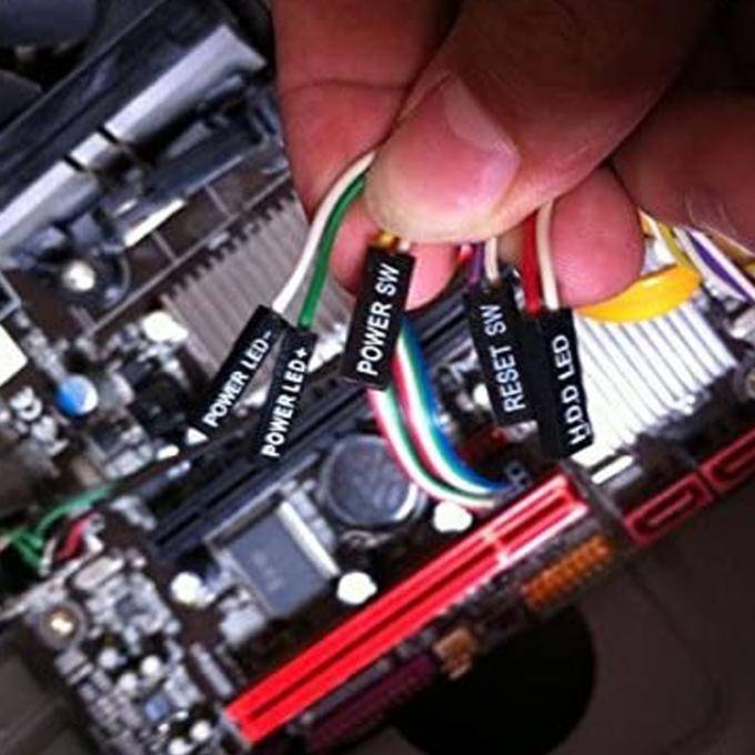 PC Case Computer Motherboard HDD Reset ATX Switch on off Power Cable with Led Light 0