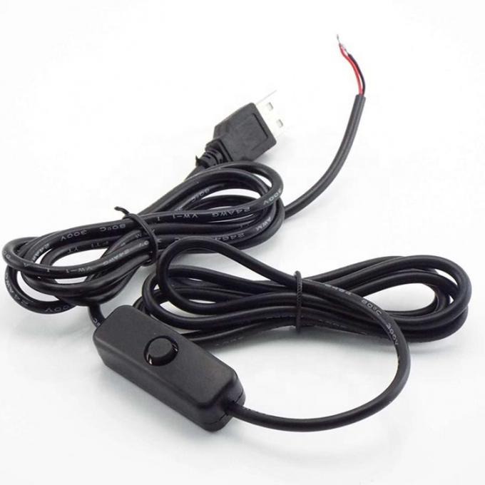 1m White Black Led Strip Power on off Button USB Type A Switch Extension Cable 0