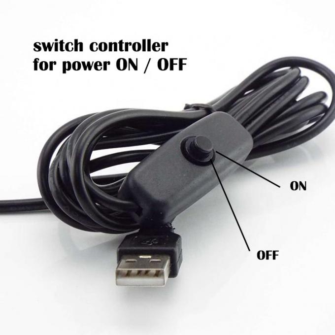 1m White Black Led Strip Power on off Button USB Type A Switch Extension Cable 1