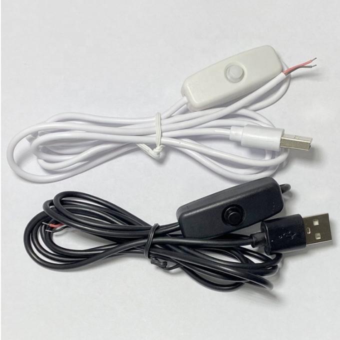 1m White Black Led Strip Power on off Button USB Type A Switch Extension Cable 4