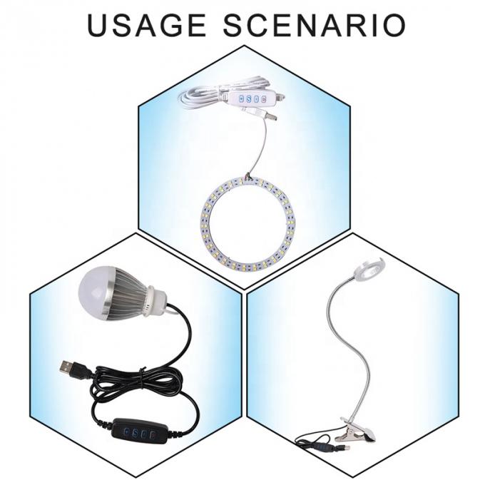 5V Power Dimming Switch Dimmer USB Charger Cable for Led Strip 3